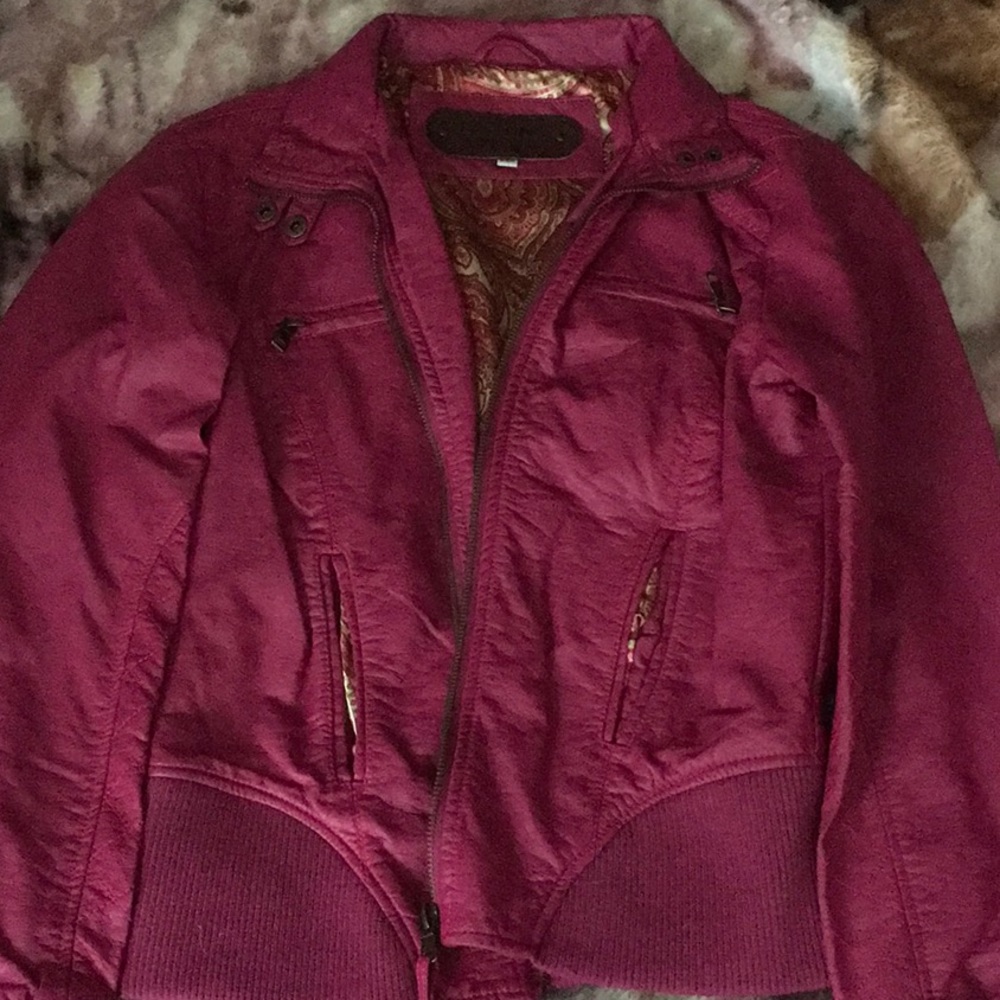 Great Condition! Pink Faux Leather Jacket